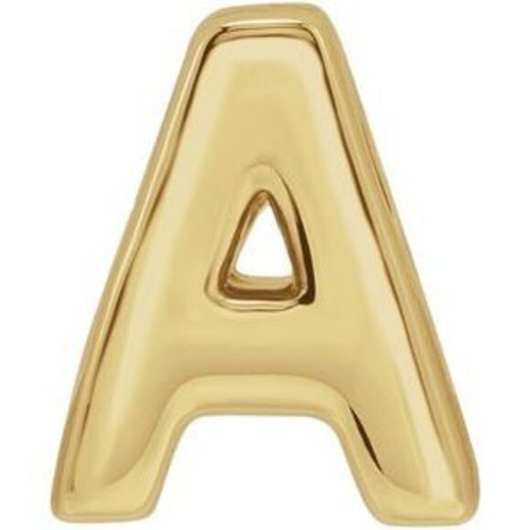 Kazi Luxury 14K Yellow Gold Block Initial A Slide Pendant